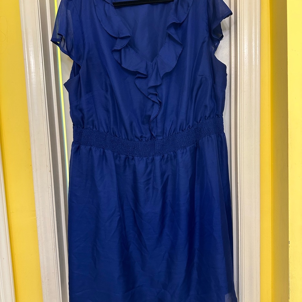 Merona Blue Sleeveless Sundress with Flutter Sleeves